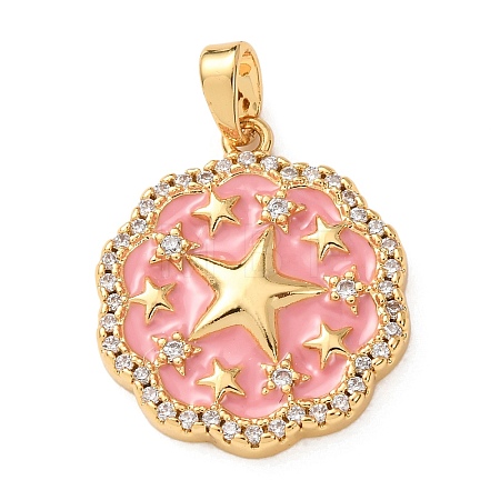 Brass Micro Pave Cubic Zirconia Pendants KK-E803-01G-A-1