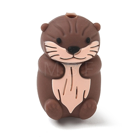 Animal Theme Silicone Beads SIL-E013-03G-1