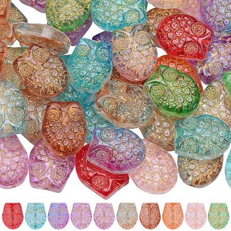 60Pcs Baking Paint Transparent Glass Beads DGLA-SC0001-10-1