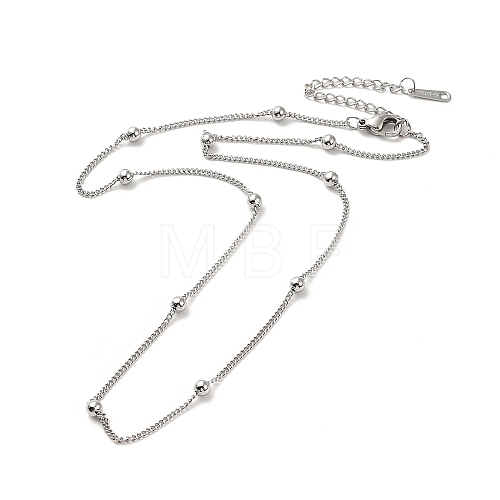 304 Stainless Steel Satellite Chain Necklace for Men Women NJEW-E076-01P-1