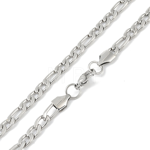 201 Stainless Steel Figaro Chain Necklaces NJEW-I127-06B-P-1