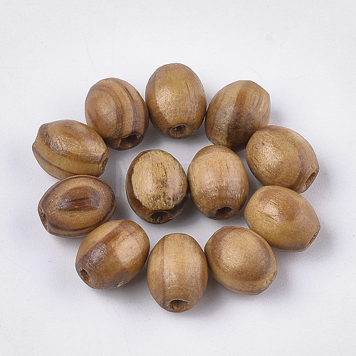 Pine Natural Wood Beads X-WOOD-S053-10-1