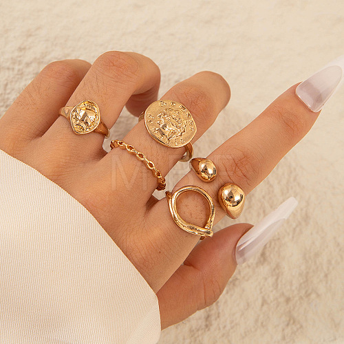 5Pcs Alloy Finger Rings Sets WG7802C-17-1