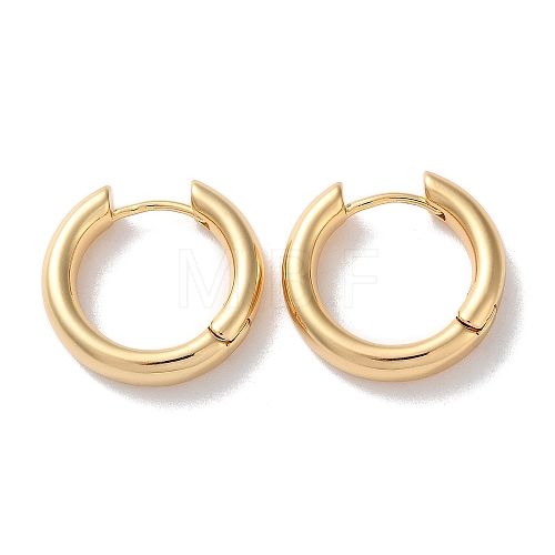 Ring Brass Huggie Hoop Earrings for Women X-EJEW-B056-10G-1