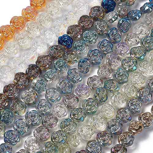 Electroplate Glass Beads Strands EGLA-L040-M-1
