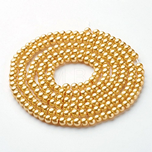 Glass Pearl Beads Strands X-HY-4D-B28-1