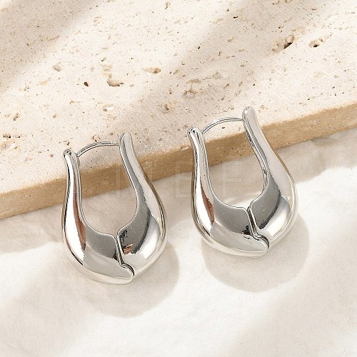 Brass Hoop Earrings for Women EJEW-U041-05P-1