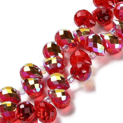 Electroplate Glass Beads Strands EGLA-D030-17F-1