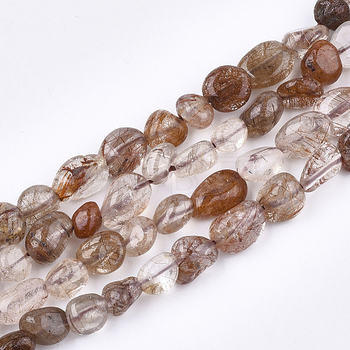 Natural Rutilated Quartz Beads Strands G-T108-21A-1