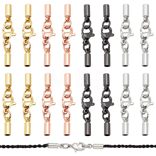   24Pcs 4 Colors Brass Lobster Claw Clasps KK-PH0002-97-1