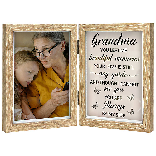 Word Memorial Grandma Wood Picture Frames Box AJEW-FG0004-02D-1