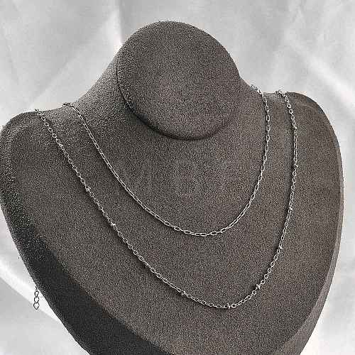 Brass Double Layer Necklaces NJEW-D302-51P-1