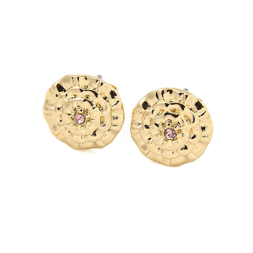 Brass Micro Pave Cubic Zirconia Ear Studs EJEW-P283-01G-10-1