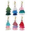 Christmas Polycotton(Polyester Cotton) Tassel Pendant Decorations HJEW-JM02610-1