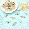 10Pcs Alloy Enamel Fish Links Connectors ENAM-YW0005-86A-4