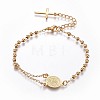 201 Stainless Steel Charm Bracelets BJEW-P258-15G-1
