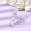 Natural Quartz Crystal & Brass Cuff Rings for Women RJEW-G374-01P-08-2