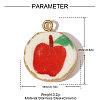Flat Round Apple Pattern Porcelain Pendants STAS-OY005-80G-2
