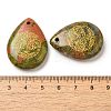 Natural Unakite Drop Pendants G-C158-01J-3