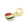 Brass Enamel Fruit European Dangle Charms KK-Z090-08G-02-2