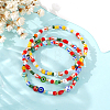 3Pcs 3 Styles Bohemian Handmade Lampwork & Glass Evil Eye Beaded Stretch Bracelet Sets JV1466-2