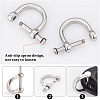 2Pcs 304 Stainless Steel D-Ring Anchor Shackle Clasps STAS-CA0001-56A-4