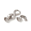 Rhodium Plated 925 Sterling Silver Fold Over Clasps STER-G038-11P-2