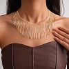 Brass Multiple Tassel Bib Necklaces for Women WGB3B70-01-2