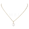 Baroque Natural Keshi Pearl Heart Pendant 304 Stainless Steel Cable Chain Necklaces for Women NJEW-JN05964-2