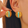 304 Stainless Steel Enamel Stud Earrings FS-WG01727-15-1