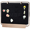 Felt with Iron Display Stands with Wood Base for Brooch ODIS-SC0001-11-1