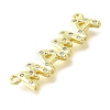 Mother's Day Brass Micro Pave Clear Cubic Zirconia Word Mama Connector Charms KK-V007-36G-2