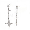 Star Long Dangle Stud Earrings X-EJEW-S199-24P-NF-3