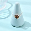 Natural Amber Finger Rings RJEW-JR01040-2