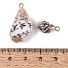 Electroplate Natural Spiral Shell Pendants SSHEL-Q100-44G-3