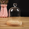 Heart Shaped Top Clear Glass Dome Cover BOTT-PW0003-001B-B04-1