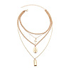 Alloy Chains 4-Layered Necklace RELI-PW0001-034G-1