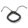 6Pcs 6 Style Adjustable Braided Imitation Leather Cord Bracelet Set with Waxed Cord for Men BJEW-F458-06-3