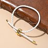 Leather Braided Cord Bracelets BJEW-G675-06G-06-5