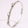 304 Stainless Steel & Crystal Rhinestone Hinged Bangles for Women WG2CEEC-04-1