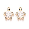 Alloy Rhinestone and Enamel Pendants PALLOY-T092-40G-01-1