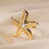 304 Stainless Steel Open Cuff Rings for Women RJEW-A081-02A-G-1