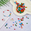 150Pcs 5 Colors Transparent Glass Beads GLAA-FH0001-80-4