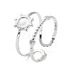 Tarnish Resistant 304 Stainless Steel Open Cuff Ring Components X-STAS-F301-03P-1