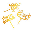 3Pcs 3 Styles Acrylic Cake Toppers FIND-TA0010-38B-2