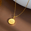 304 Stainless Steel Coin Pendant Necklaces WGC9116-04-1