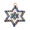 Glass Seed Beads Pendants PALLOY-MZ01457-02-1