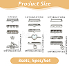 3 Bags 3 Styles Rhinestone Watch Band Charms Set FIND-FH0017-66-2
