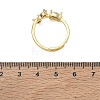Flower Brass Glass Adjustable Finger Rings GL-CBA18A7-01G-B-5