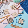 6 Styles Wood Knitting Gauge Rulers DIY-BC0006-93-4
